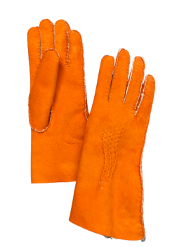 Dámské kožešinové rukavice PRAKRITI Orange 7,5