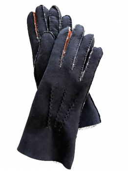Dámské kožešinové rukavice PRAKRITI NAVY 7,5