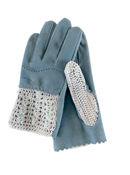 Dámské kožené rukavice Blue Crochet 7