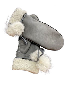 Dámské kožené rukavice palčák Šmašle Grey 7-8