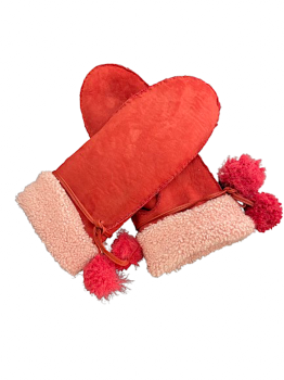 Dámské kožené rukavice palčák Šmašle Red 7-8