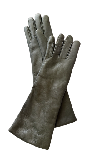 Dámské kožené rukavice Olive dark long 7,5