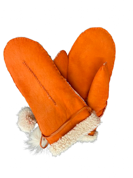 Dámské kožené rukavice palčák Šmašle Orange 7-8