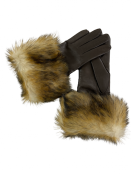 Dámské kožené rukavice kožešinka Fox 2