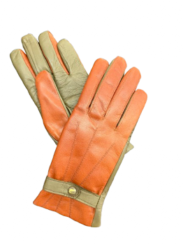 Dámské kožené rukavice RASA Light cognac olive 7