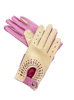 Dámské kožené rukavice 7,5 Pink Cream