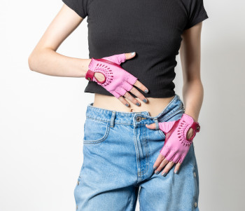 Dámské kožené rukavice VRITTI Pink/bordo
