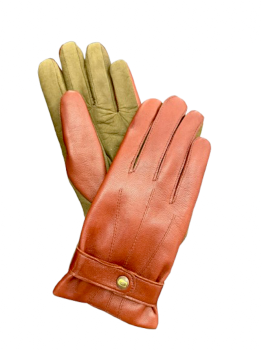 Dámské kožené rukavice RASA Olive Cognac 7,5
