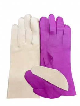 Kreativní sada "Ušij si své rukavice" DIY ready to sew  7,5 - Beige / magenta