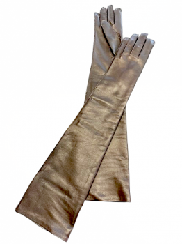 Dámské kožené rukavice EXTRA LONG 7,5 BROWN