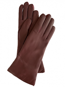 Dámské kožené rukavice bordo 7,5 prodloužené