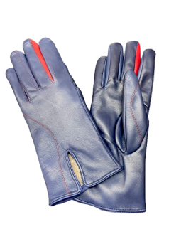 Dámské kožené rukavice Navy red 7