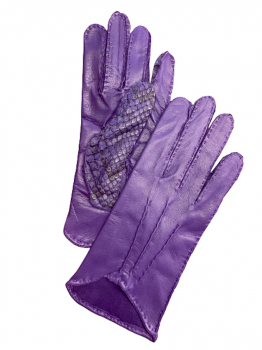 Dámské kožené rukavice Purple 7  hand sew
