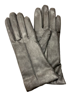 Dámské kožené rukavice černý crush 7