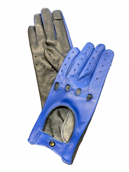  Dámské kožené rukavice řidičské 7,5 black - cobalt touch