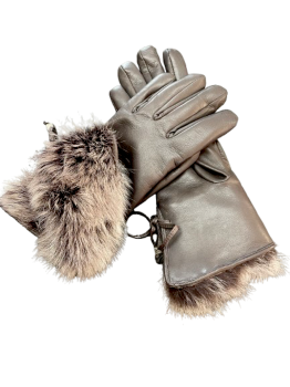 Dámské zimní kožené rukavice Toscana Cuff 8 Brown