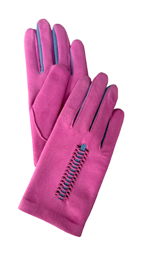 Dámské kožené rukavice Pink 6,5 short