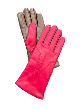 Dámské kožené rukavice  ručně šité  Pink BR 7