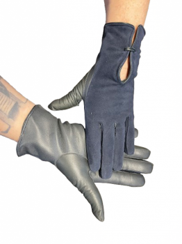 Dámské kožené rukavice Shilueta NAVY 8