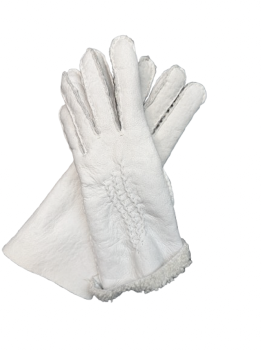 Dámské kožešinové rukavice PRAKRTITI  WHITE 7a 7,5