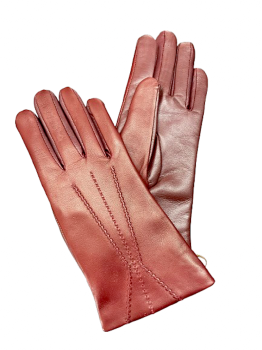 Dámské kožené rukavice Bordó 7,5 embroy