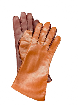 Dámské kožené rukavice Koňak -hnědá 7