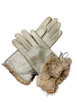 Dámské kožené rukavice Cuff rabbit 7,5