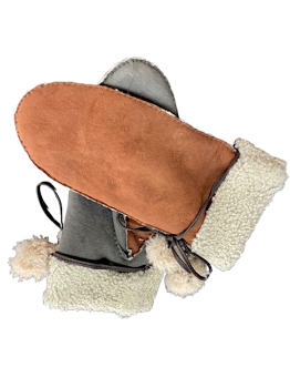 Dámské kožené rukavice palčák Šmašle Brown/Grey 7-8