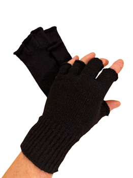 Kašmírové pletené rukavice bezprsté Black heavy