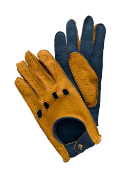 Dámské kožené rukavice Peccary Mustard Jeans 7,5