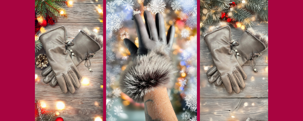 Dámské zimní luxusní rukavice